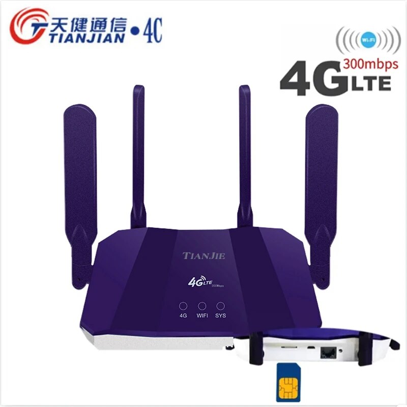 Smart Home Router - TIANJIE 4G SIM Card Router Wireless