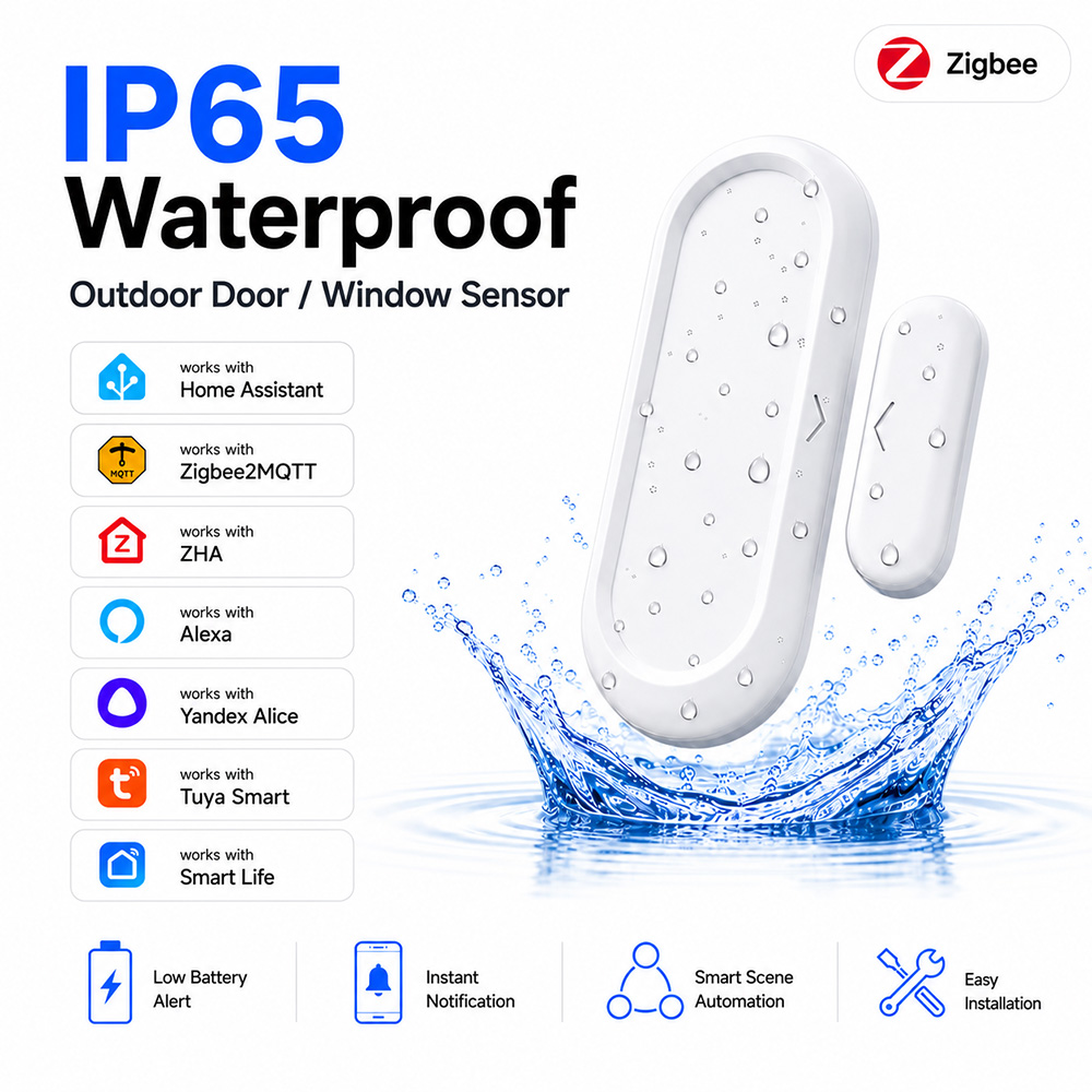 Smart Home Website - Waterproof Door Window Sensor IP65 Zigbee