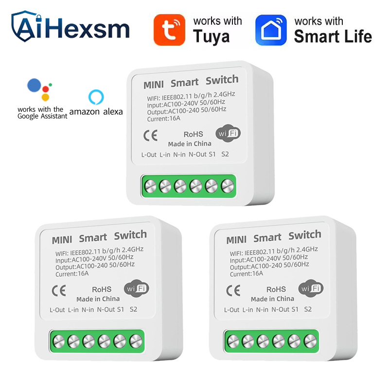 Smart Home Energy Monitor - 16A Tuya WiFi Smart Switch 2-way