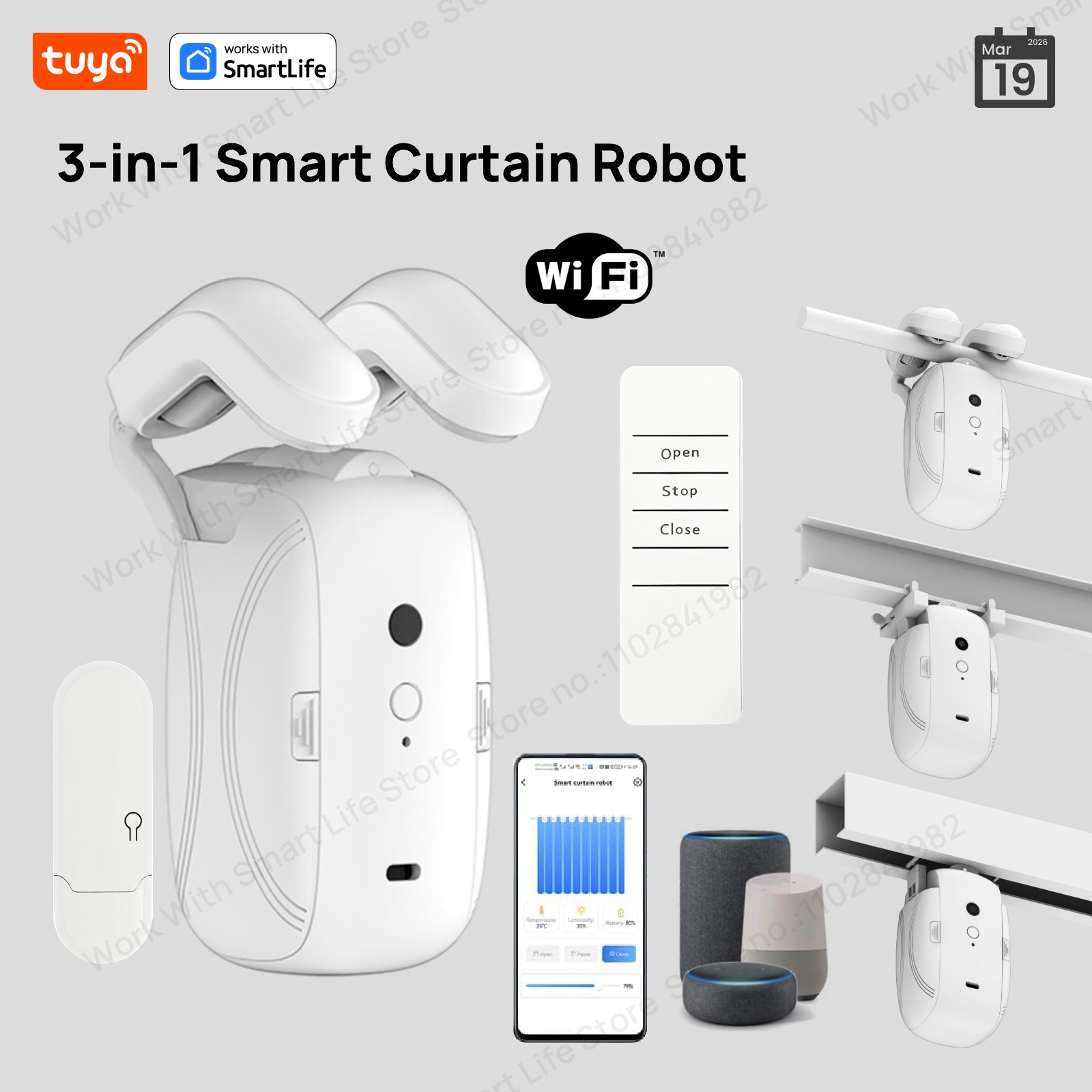 Smart Home Website - 1/2PCS Tuya Smart WiFi Curtain Robot