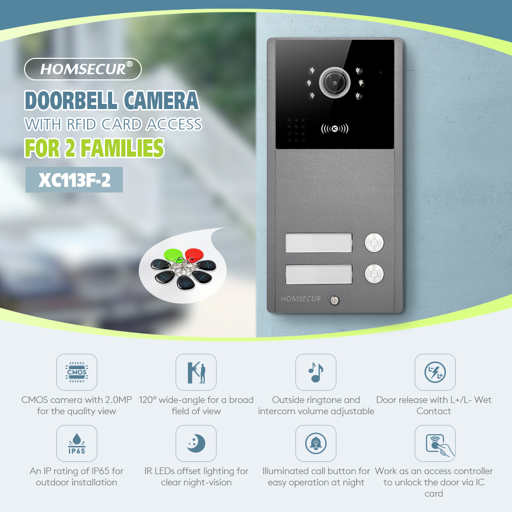 Video Doorbell - 4 Wire XC113F-2 HD Outdoor Doorbell