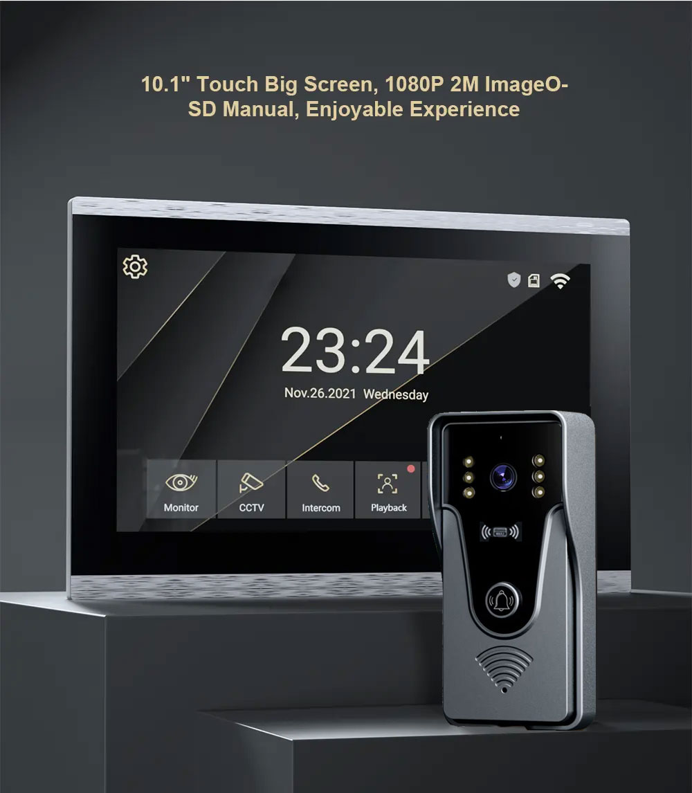 Tuya 1080P 10 Inch Color Touch - Smart Home Video Doorbell App review and price