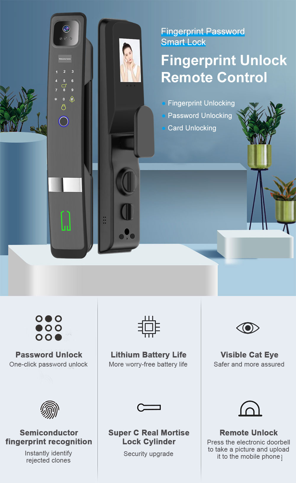 Tuya Wifi Fingerprint 3D Face  - Video Doorbell review and price