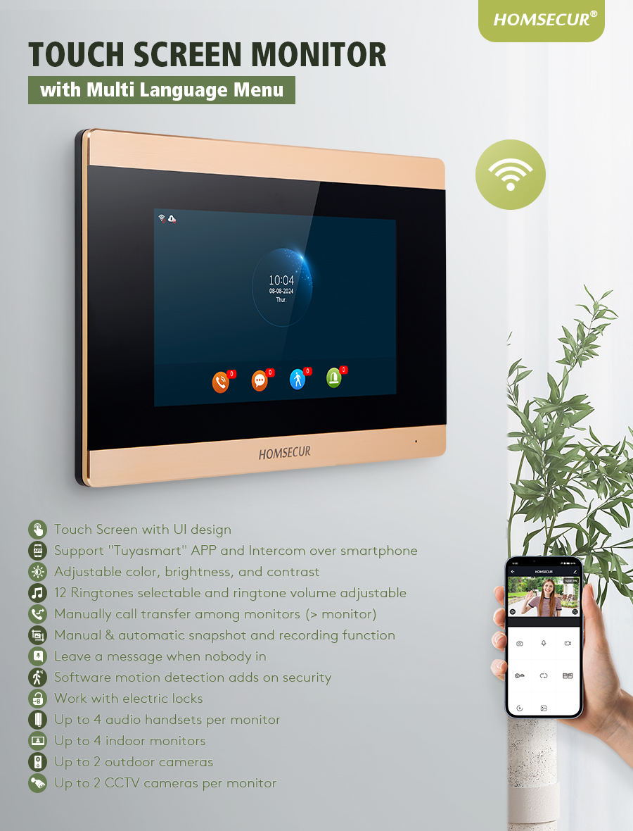 HOMSECUR BA15D-G Indoor Monito - Video Doorbell review and price