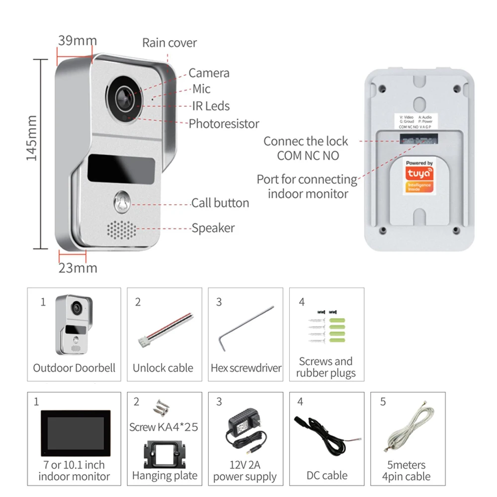 Door Intercom Doorbell, 10.1 I - Video Doorbell review and price