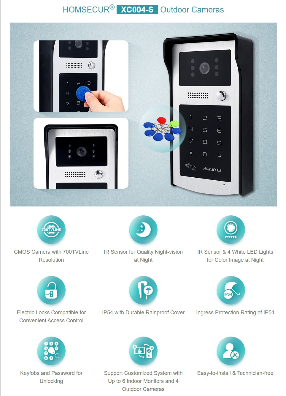 HOMSECUR XC004-S Outdoor Camer - Video Doorbell review and price