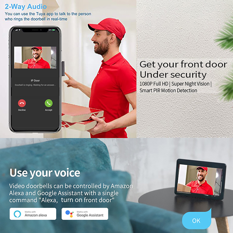 Tuya 1080P Wifi Video Doorbell - Smart Home Video Doorbell App review and price
