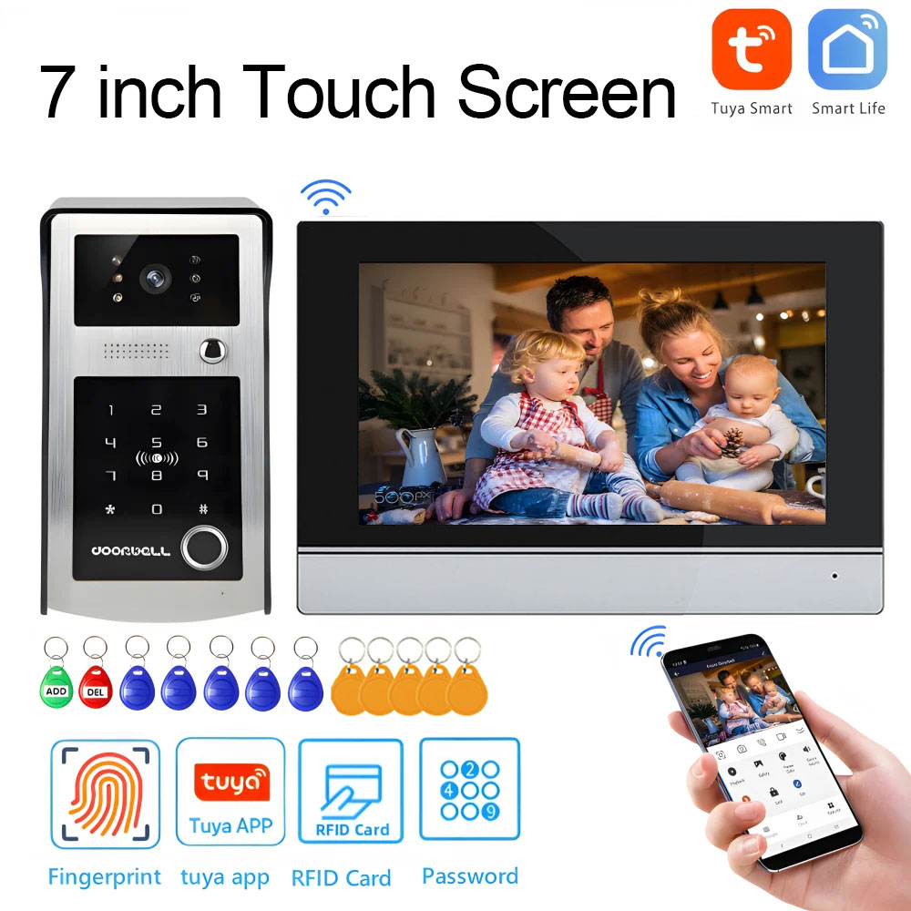Wifi Tuya 7 Inch Touch Screen  - Smart Home Video Doorbell App review and price